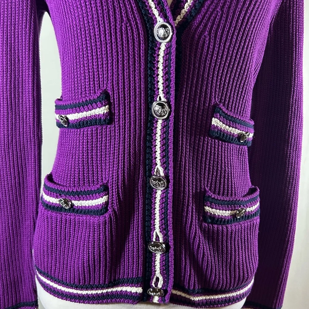 Talbots V-NECK CARDIGAN - TEXTURE
STRIPE - Picture 5 of 16